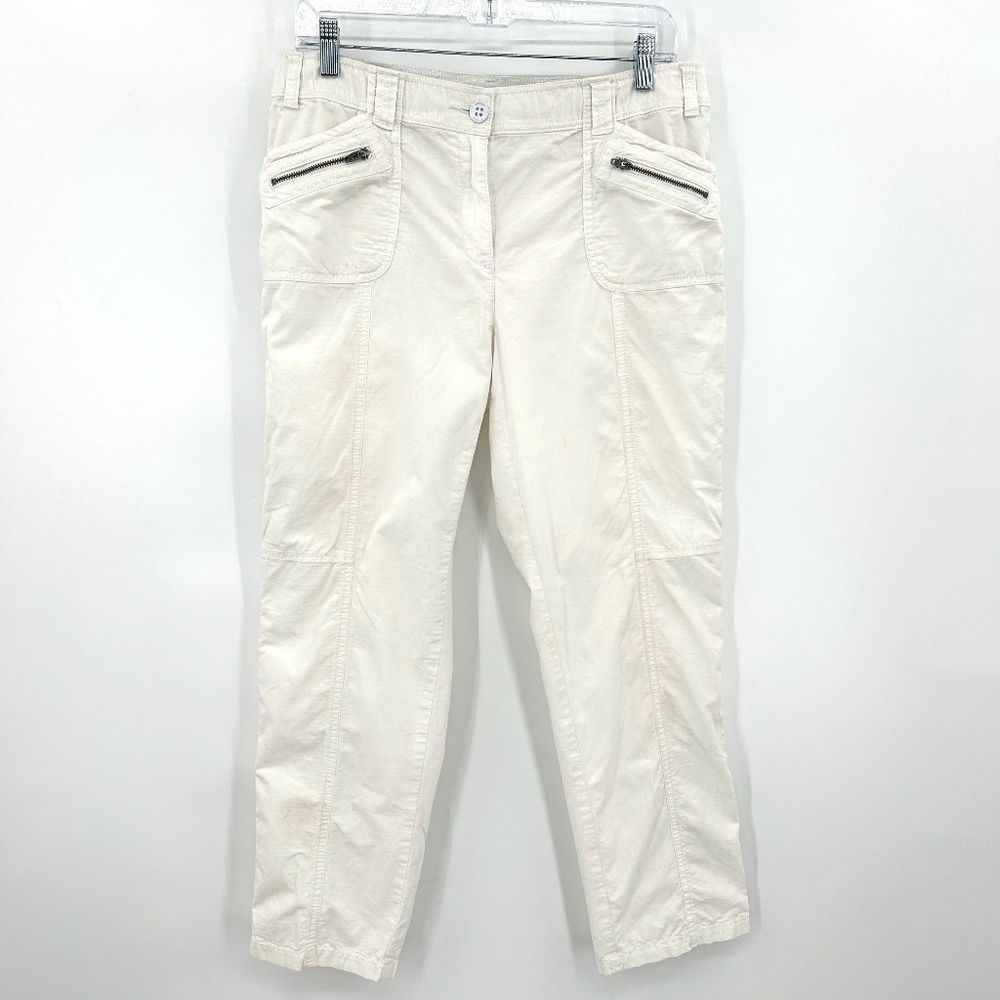 CHICO'S White Lightweight Mid Rise Straight Leg Pants Size 1